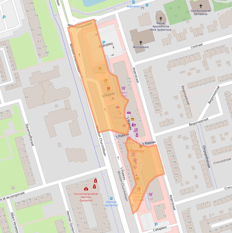Kaart van postcodegebied 3202GM.