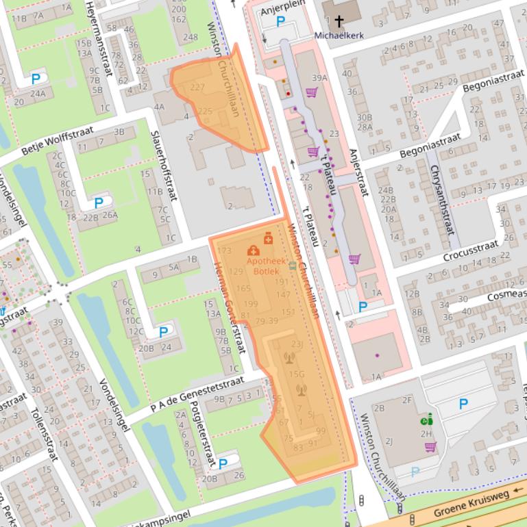 Kaart van postcodegebied 3202GN.