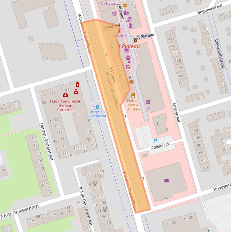 Kaart van postcodegebied 3202GP.