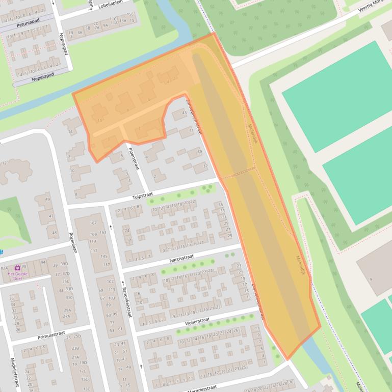 Kaart van postcodegebied 3202JA.