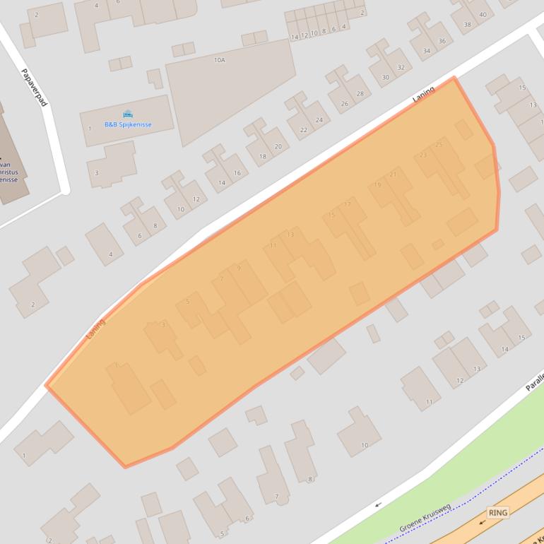 Kaart van postcodegebied 3202JC.