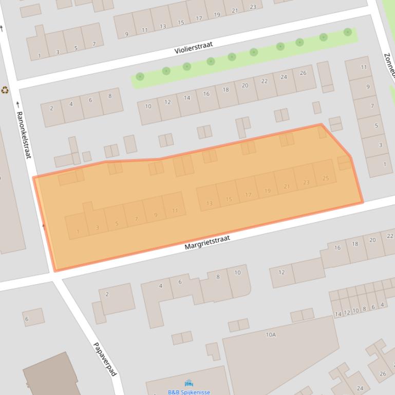 Kaart van postcodegebied 3202JM.