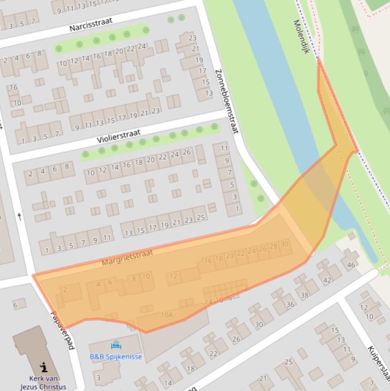 Kaart van postcodegebied 3202JN.