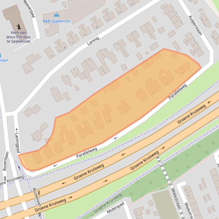 Kaart van postcodegebied 3202JS.