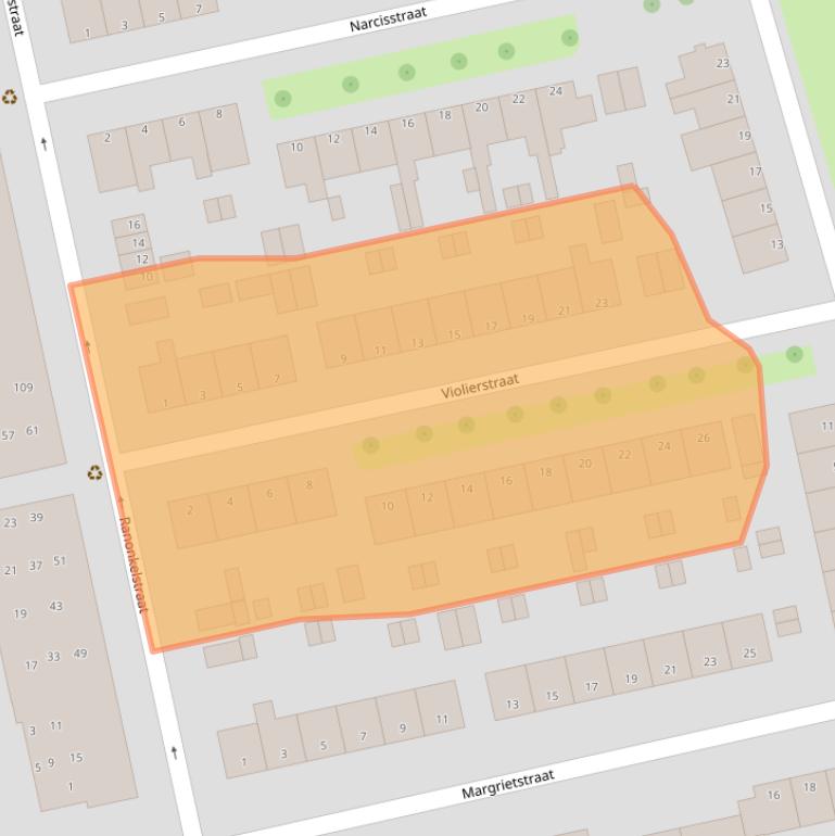 Kaart van postcodegebied 3202KG.