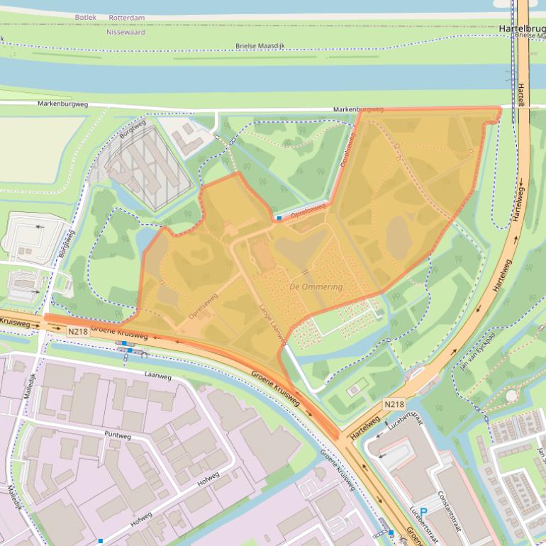 Kaart van postcodegebied 3202LD.
