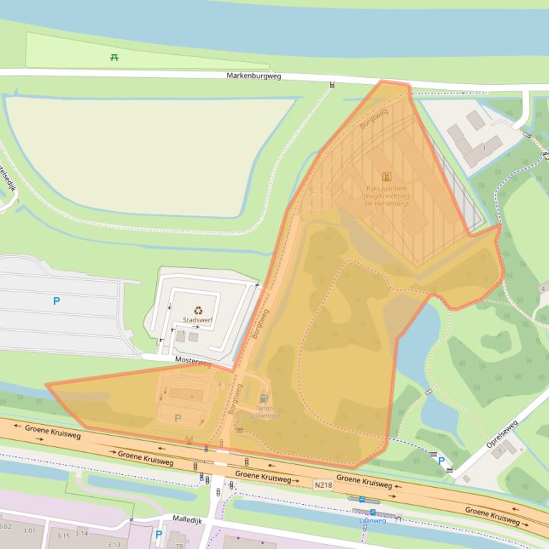 Kaart van postcodegebied 3202LJ.