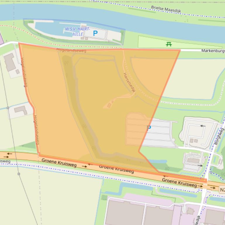 Kaart van postcodegebied 3202LS.