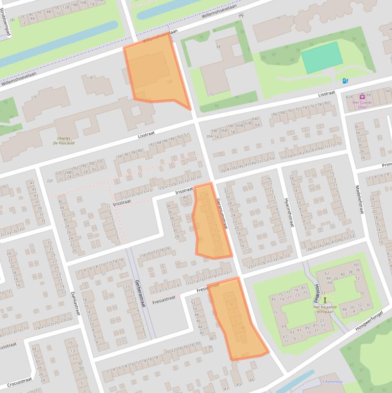 Kaart van postcodegebied 3202RD.