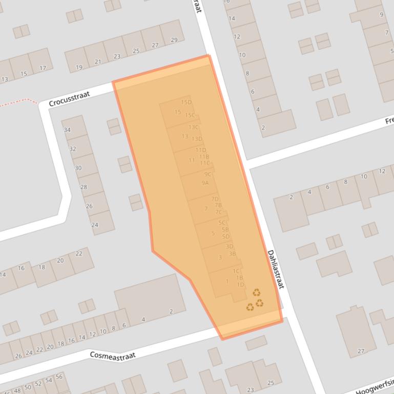 Kaart van postcodegebied 3202SJ.