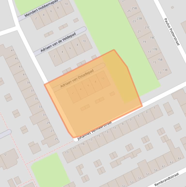 Kaart van postcodegebied 3202TA.