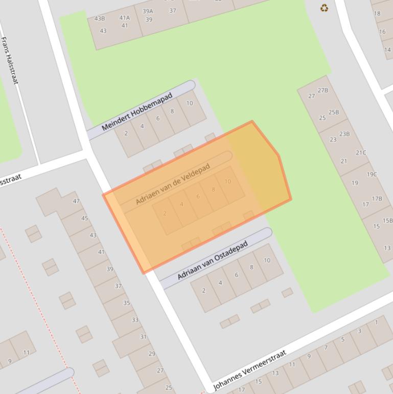 Kaart van postcodegebied 3202TB.