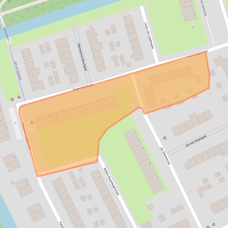 Kaart van postcodegebied 3202TG.