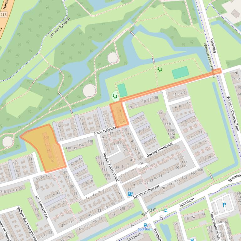 Kaart van postcodegebied 3202TH.