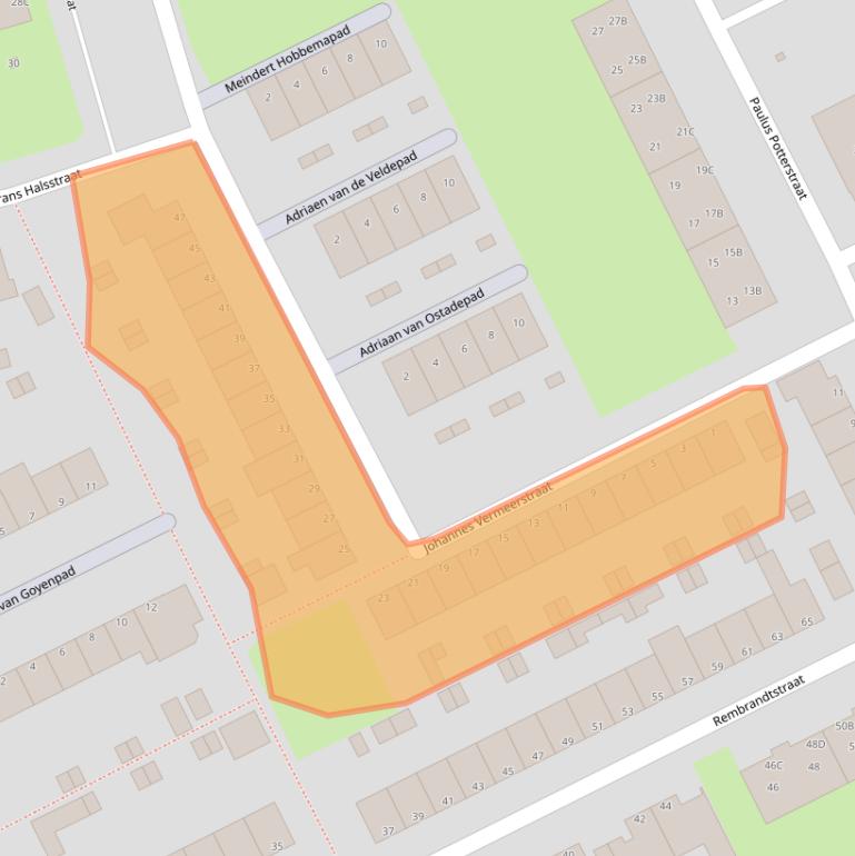 Kaart van postcodegebied 3202TS.