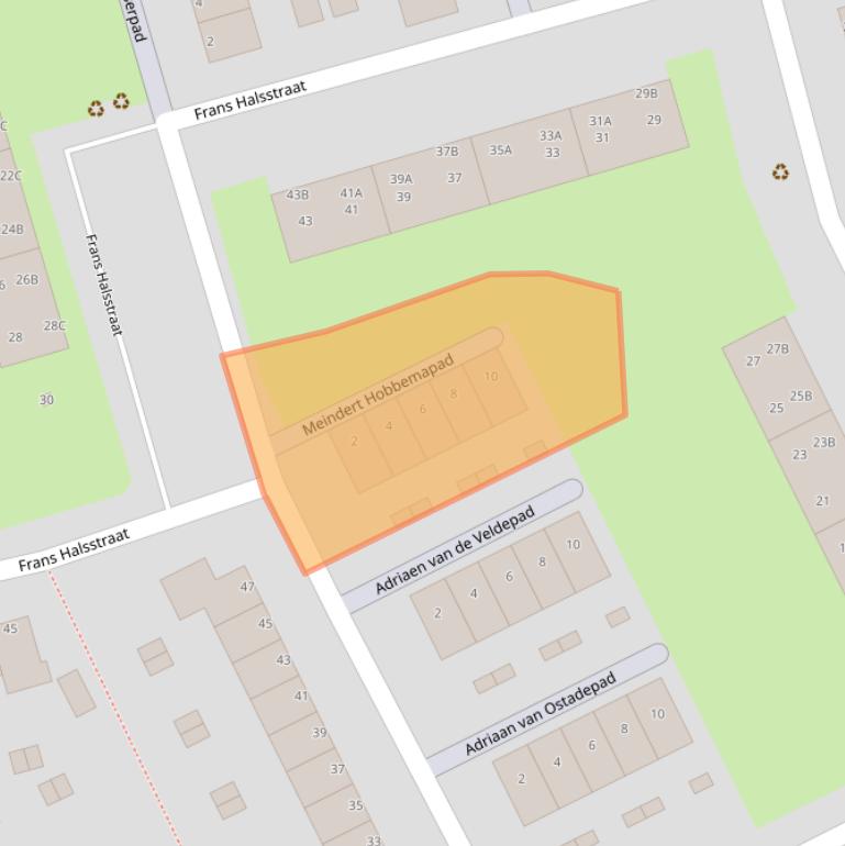Kaart van postcodegebied 3202TV.