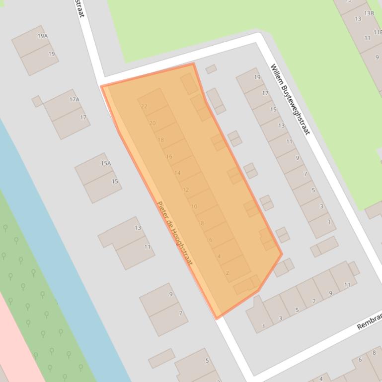 Kaart van postcodegebied 3202TX.