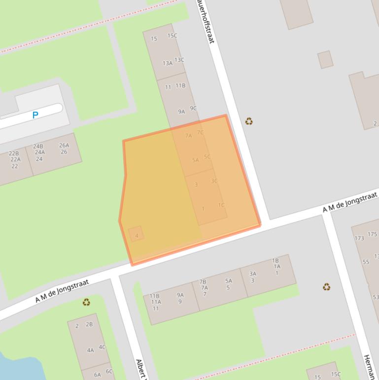 Kaart van postcodegebied 3202VT.