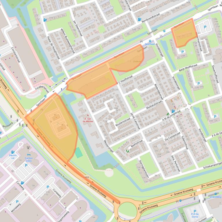 Kaart van postcodegebied 3202VW.