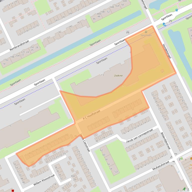 Kaart van postcodegebied 3202XA.