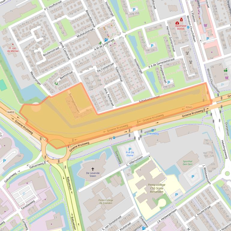 Kaart van postcodegebied 3202XC.