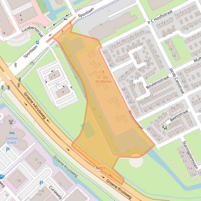 Kaart van postcodegebied 3202XK.
