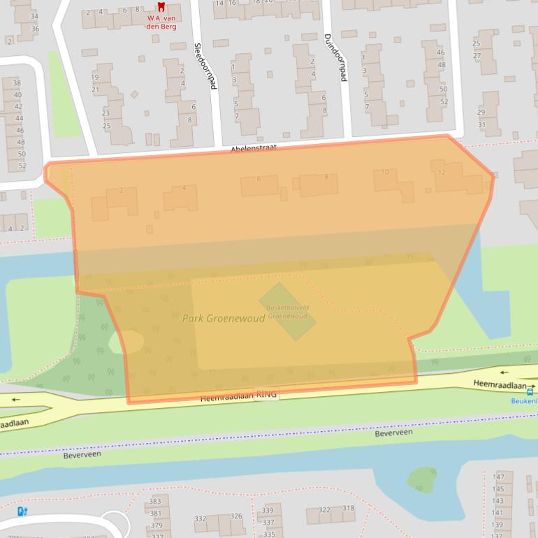 Kaart van postcodegebied 3203AA.
