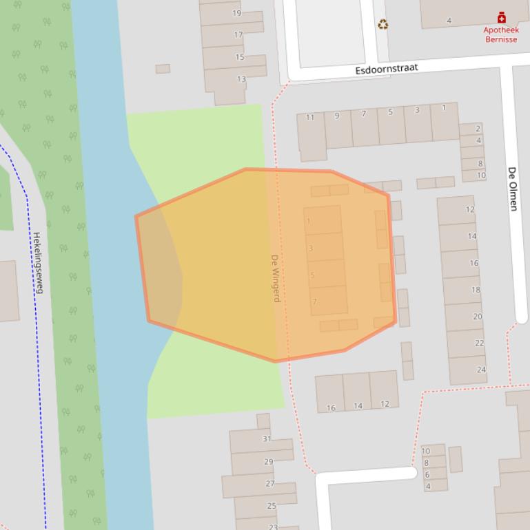 Kaart van postcodegebied 3203AE.