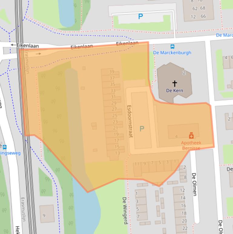 Kaart van postcodegebied 3203AJ.