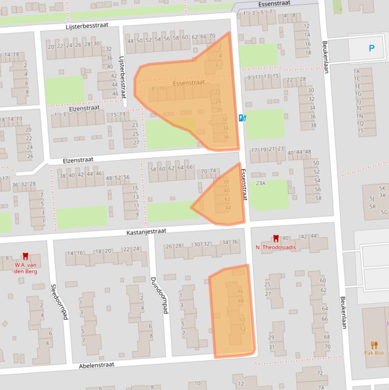 Kaart van postcodegebied 3203AL.