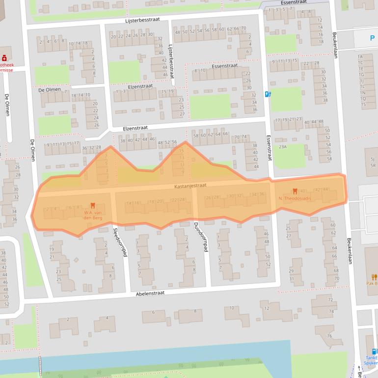 Kaart van postcodegebied 3203AP.
