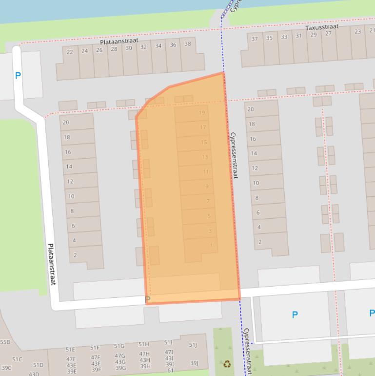 Kaart van postcodegebied 3203BC.