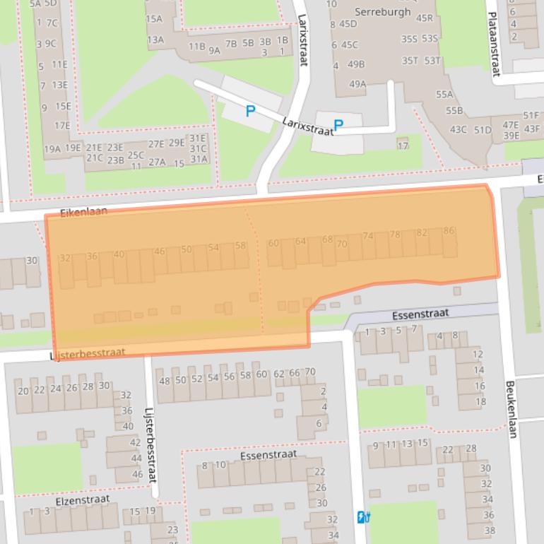 Kaart van postcodegebied 3203BL.