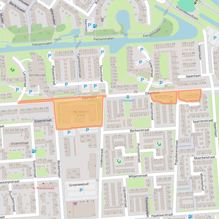 Kaart van postcodegebied 3203BM.