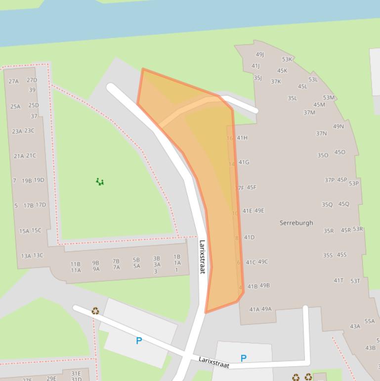 Kaart van postcodegebied 3203BR.