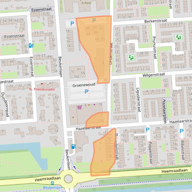 Kaart van postcodegebied 3203VJ.