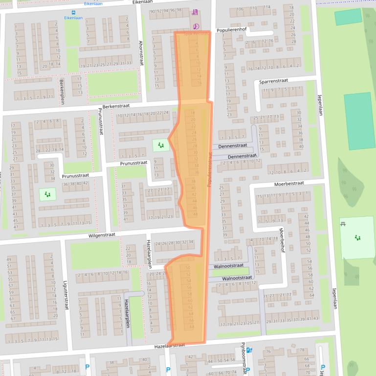Kaart van postcodegebied 3203XL.