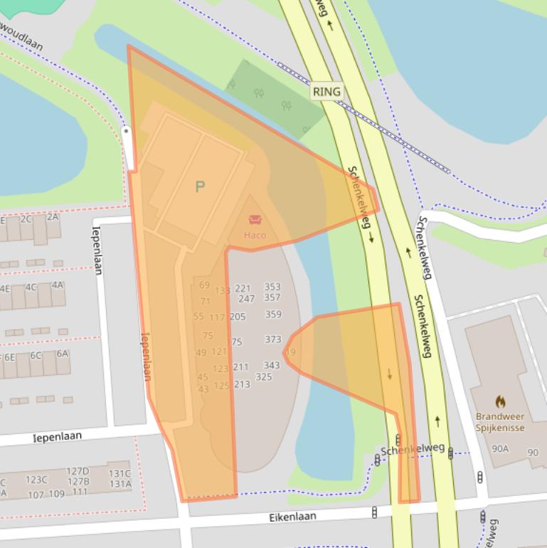 Kaart van postcodegebied 3203XV.