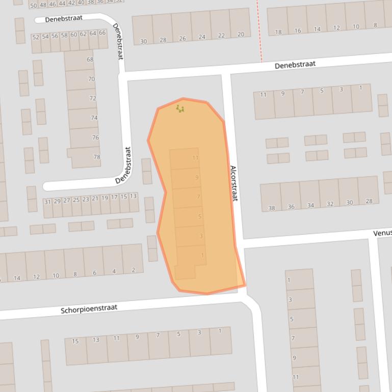 Kaart van postcodegebied 3204AA.