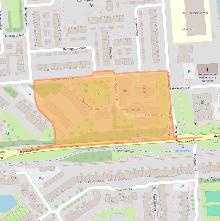 Kaart van postcodegebied 3204AB.