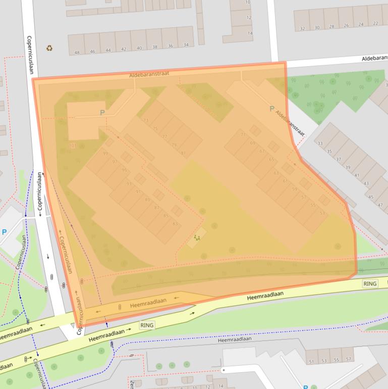 Kaart van postcodegebied 3204AC.
