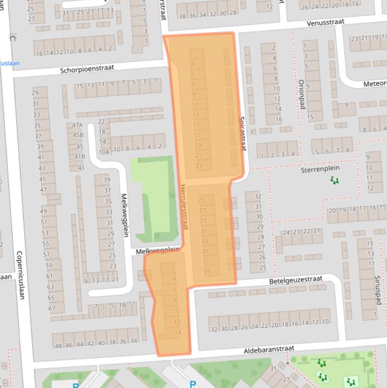 Kaart van postcodegebied 3204AL.