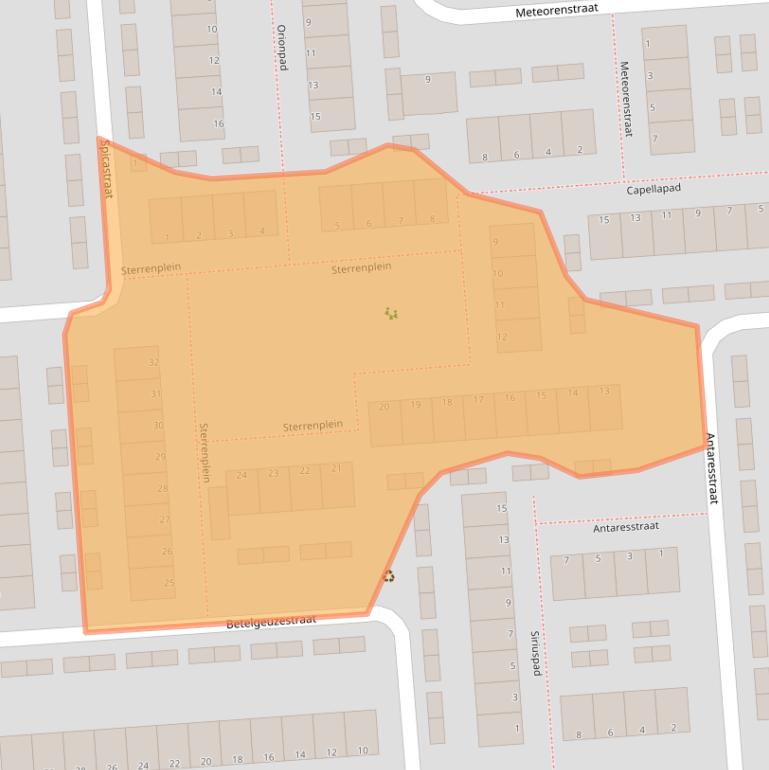 Kaart van postcodegebied 3204AV.