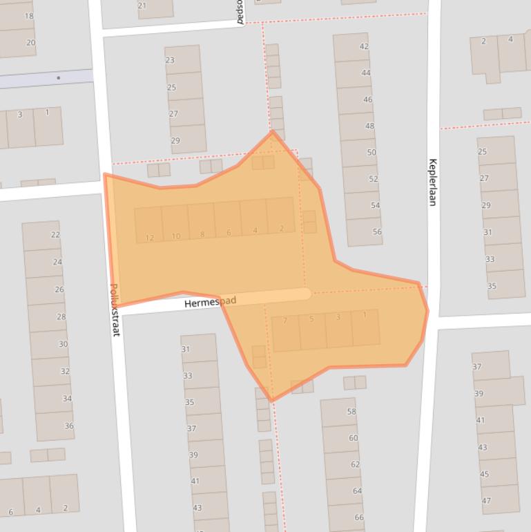 Kaart van postcodegebied 3204BC.