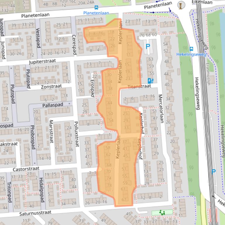 Kaart van postcodegebied 3204BJ.