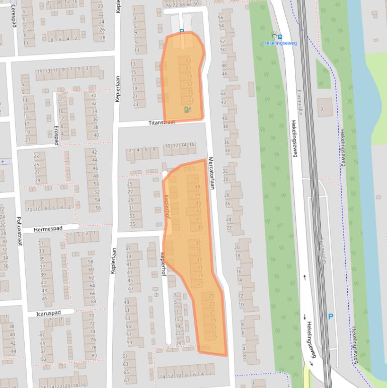 Kaart van postcodegebied 3204BK.