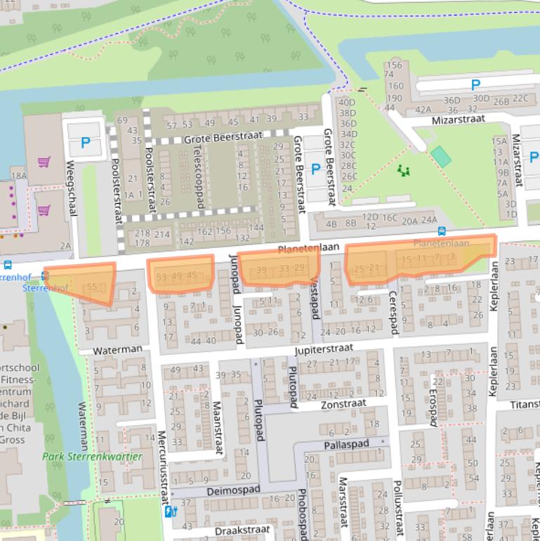 Kaart van postcodegebied 3204BN.