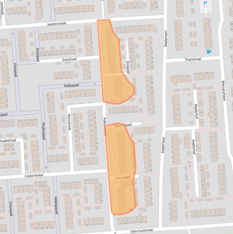 Kaart van postcodegebied 3204BT.