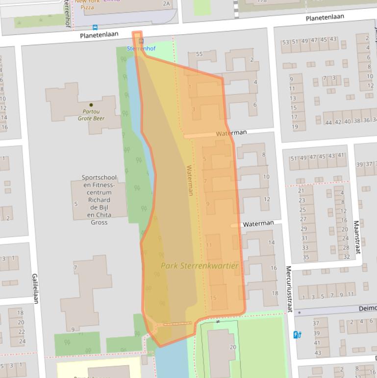 Kaart van postcodegebied 3204BZ.