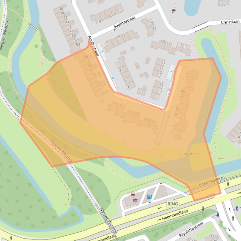 Kaart van postcodegebied 3204CD.